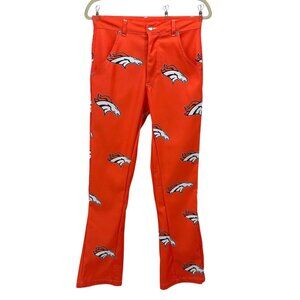 Denver Broncos Womens XXS Pants Flared High Rise Orange Logo